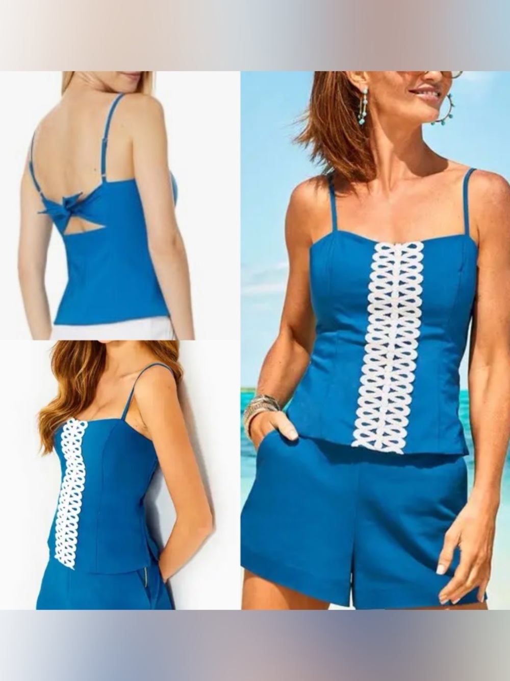 NWT Lilly Pulitzer Shelli stretch top Barton blue 0